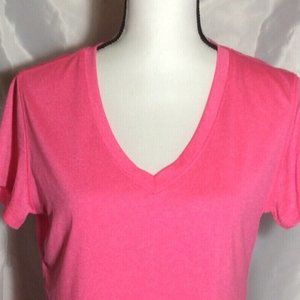 Women Champion Duodryno Pink T-Shirt V-neck Size L Pre-Owned